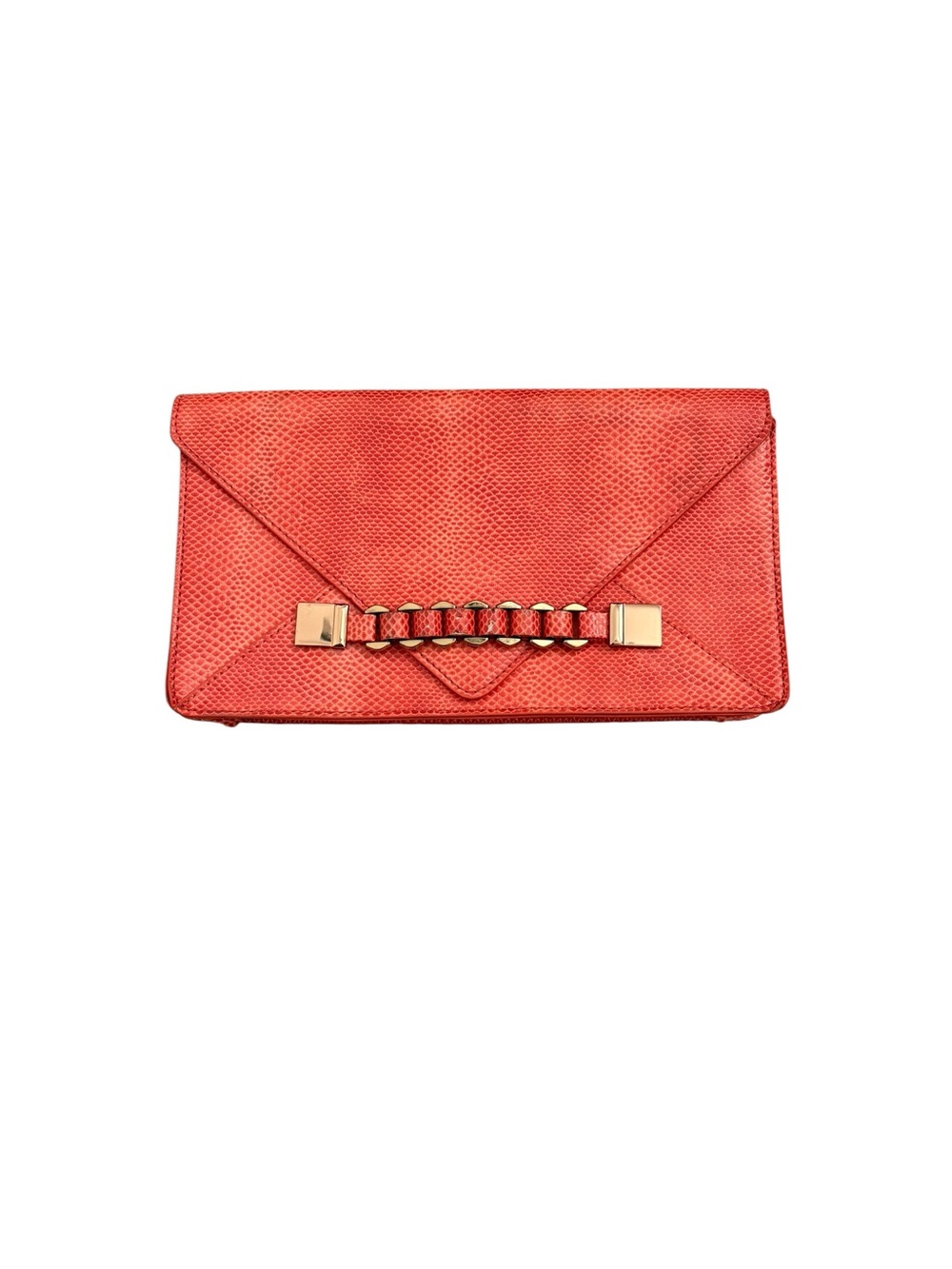 Aldo Coral Red Envelope Clutch w Gold Chain (MATCHING HEELS POSTED ON MY PAGE)